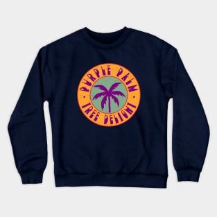 Purple Palm Tree Delight Crewneck Sweatshirt